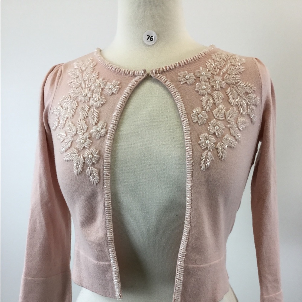 INC Light Pink Neck Button Cardigan Size XS
